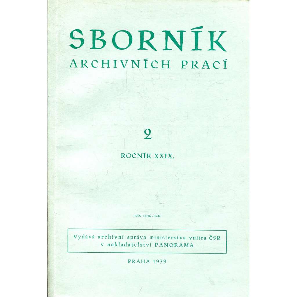 Sborník archivních prací, ročník XXIX., číslo 2/1979