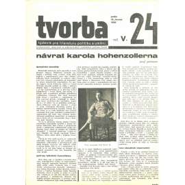 Tvorba, ročník V. (19.6.1930). Týdeník pro literaturu, politiku a umění (časopis)