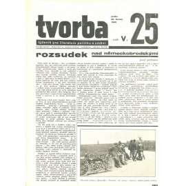 Tvorba, ročník V. (26.6.1930). Týdeník pro literaturu, politiku a umění (časopis)