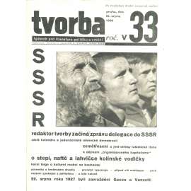 Tvorba, ročník V. (21.8.1930). Týdeník pro literaturu, politiku a umění (časopis)