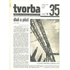 Tvorba, ročník V. (4.9.1930). Týdeník pro literaturu, politiku a umění (časopis)