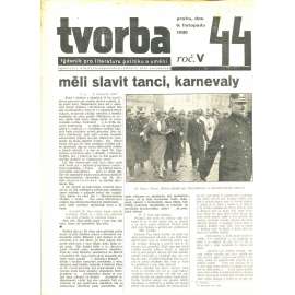 Tvorba, ročník V. (6.11.1930). Týdeník pro literaturu, politiku a umění (časopis)