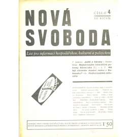 Nová svoboda, ročník XII., číslo 4/1935. List pro informaci hospodářskou, kulturní a politickou