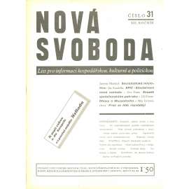 Nová svoboda, ročník XII., číslo 31/1935. List pro informaci hospodářskou, kulturní a politickou