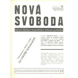 Nová svoboda, ročník XII., číslo 11/1935. List pro informaci hospodářskou, kulturní a politickou