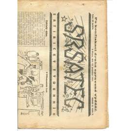 Sršatec, ročník II., číslo 5/1921. Satirický týdenník (časopis, noviny)