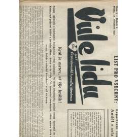 Vůle lidu, ročník I., číslo 3/1937. List československé humanitní demokracie (1. republika, noviny)