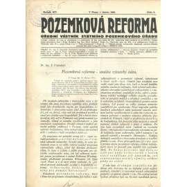 Pozemková reforma, ročník XIV., číslo 2/1933 (1. republika, noviny)