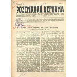 Pozemková reforma, ročník XVIII., číslo 7/1937 (1. republika, noviny)