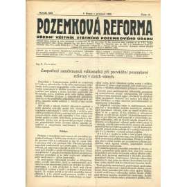Pozemková reforma, ročník XIII., číslo 10/1932 (1. republika, noviny)