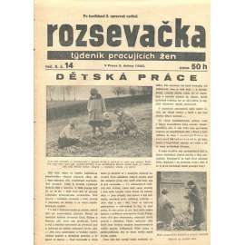 Rozsevačka, ročník X., číslo 14/1935 (časopis, 1. republika, noviny) - Týdeník pracujících žen