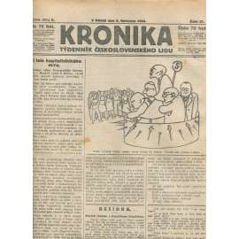 Kronika, ročník II., číslo 37/1922. Týdenník československého lidu (1. republika, noviny)