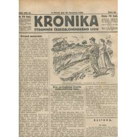 Kronika, ročník II., číslo 39/1922. Týdenník československého lidu (1. republika, noviny)
