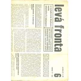 Levá fronta, číslo 6. (2.1. 1931) - staré noviny, 1. republika