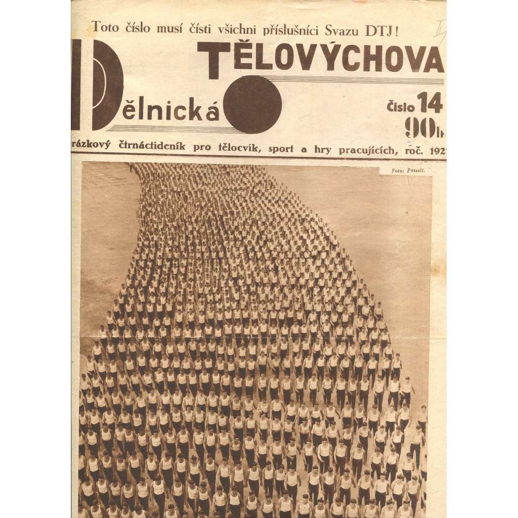 Dělnická tělovýchova 14/1927. Obrázkový čtrnáctideník pro tělocvik, sport a hry pracujících (staré noviny, 1. republika)