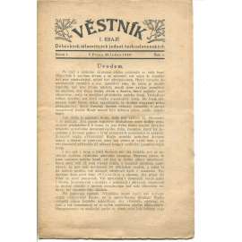 Věstník I. kraje Dělnických tělocvičných jednot československých. Ročník I., číslo 1/1920 (1. republika, staré noviny)