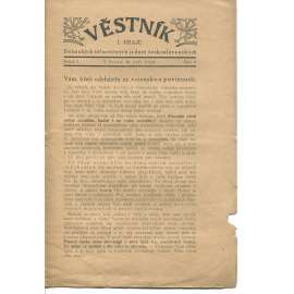 Věstník I. kraje Dělnických tělocvičných jednot československých. Ročník I., číslo 9/1920 (1. republika, staré noviny)
