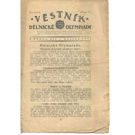 Věstník Dělnické olympiady. Ročník I., číslo 12/1921. Organisační zpravodaj Svazu Dělnických tělocvičných jednot československých (1. republika, staré noviny)