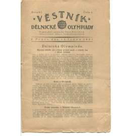 Věstník Dělnické olympiady. Ročník I., číslo 2/1921. Organisační zpravodaj Svazu Dělnických tělocvičných jednot československých (1. republika, staré noviny)