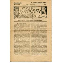 Matice svobody, ročník XX., číslo 1/1923 (1. republika, noviny, časopis)