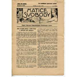 Matice svobody, ročník XIX., číslo 3/1922. Orgán federace komunistických osvětových jednot (1. republika, noviny, časopis)