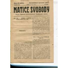 Matice svobody, ročník XIX., číslo 24/1923. Orgán federace komunistických osvětových jednot (1. republika, noviny, časopis)