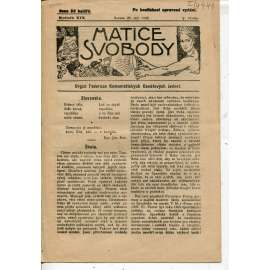 Matice svobody, ročník XIX., číslo 7/1922. Orgán federace komunistických osvětových jednot (1. republika, noviny, časopis)