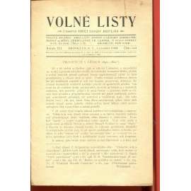 Volné listy, ročník XII., číslo 143/1903. Časopis šířící zásady bezvládí (anarchismus, exil, noviny, časopis, USA)