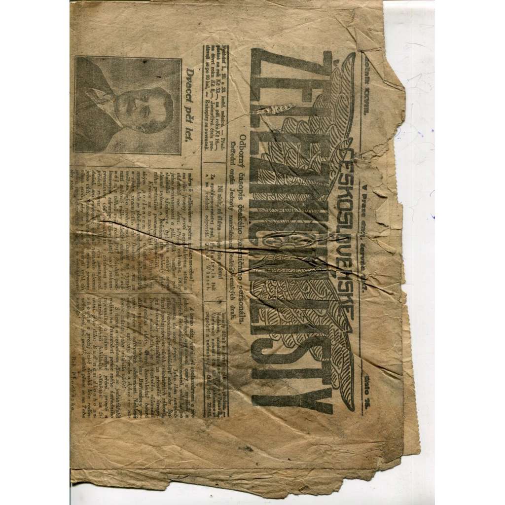 Československé železniční listy, ročník XXVIII., číslo 16/1927 (staré noviny) - [železnice, lokomotiva, doprava] - pošk.