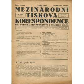 Mezinárodní tisková korespondence pro politiku, hospodářství a dělnické hnutí, ročník X., číslo 4/1934 (1. republika, časopis, noviny)