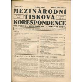 Mezinárodní tisková korespondence pro politiku, hospodářství a dělnické hnutí, ročník IX., číslo 42/1933 (1. republika, časopis, noviny)