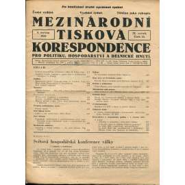 Mezinárodní tisková korespondence pro politiku, hospodářství a dělnické hnutí, ročník IX., číslo 23/1933 (1. republika, časopis, noviny)