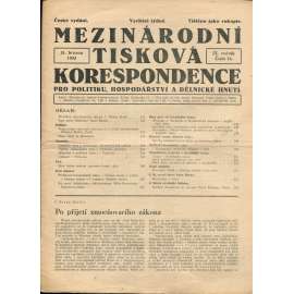 Mezinárodní tisková korespondence pro politiku, hospodářství a dělnické hnutí, ročník IX., číslo 13/1933 (1. republika, časopis, noviny)