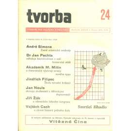 Tvorba – Týdeník pro kulturu a politiku, ročník XVIII., číslo 24/1949 (časopis, noviny)