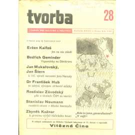 Tvorba – Týdeník pro kulturu a politiku, ročník XVIII., číslo 28/1949 (časopis, noviny)