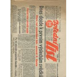 Polední list, ročník VII., číslo 129/1933 (1. republika, noviny)