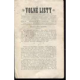 Volné listy, ročník XI., číslo 125/1902. Časopis šířící zásady bezvládí (anarchismus, exil, noviny, časopis, USA)