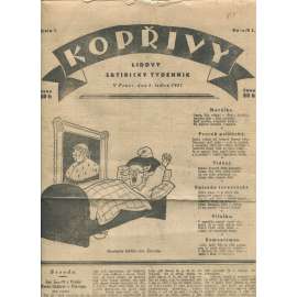 Kopřivy, ročník I., číslo 1/1921 (1. republika, časopis, noviny) Lidový satirický týdenník