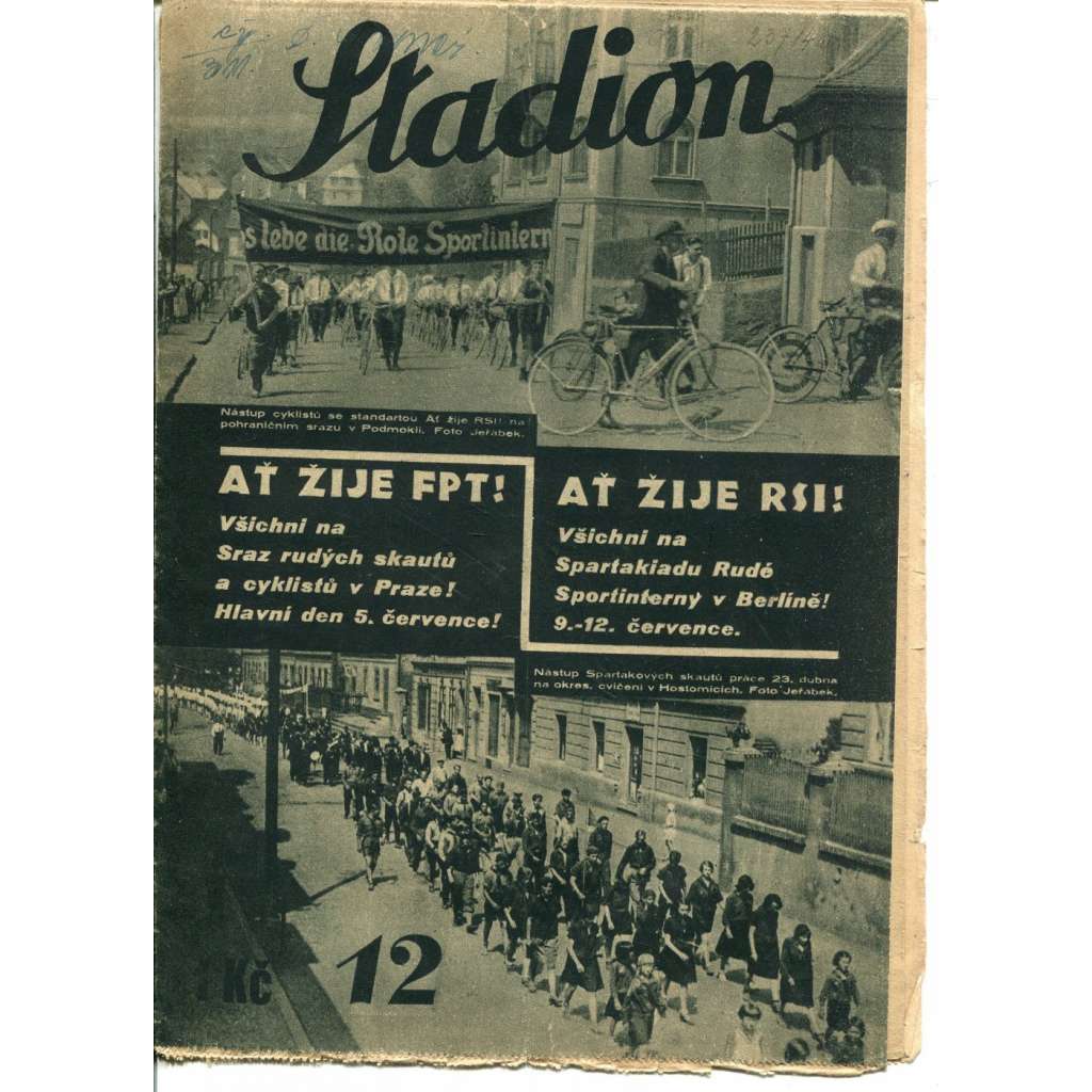 Stadion, číslo 12/1931. Čtrnáctideník pro tělocvik, sport, skauting, hry a kulturu pracujících (časopis, 1. republika)
