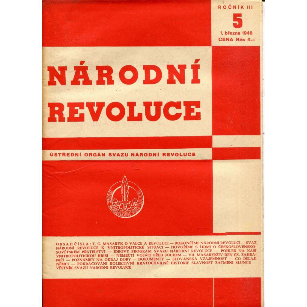 Národní revoluce, ročník III., číslo 5/1948 (časopis, noviny)