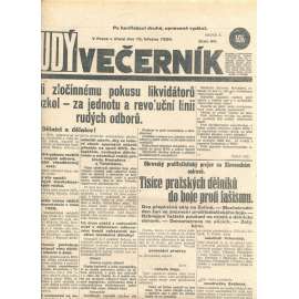 Rudý večerník (12.3.1929) - staré noviny, 1. republika
