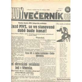Rudý večerník (16.3.1929) - staré noviny, 1. republika