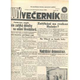 Rudý večerník (21.3.1929) - staré noviny, 1. republika