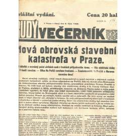 Rudý večerník (9.10.1928) – zvláštní vydání (staré noviny, 1. republika)
