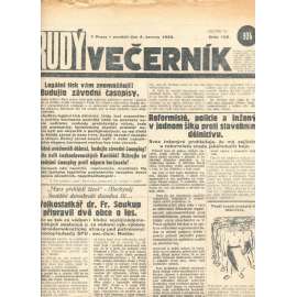 Rudý večerník (4.6.1928) - staré noviny, 1. republika