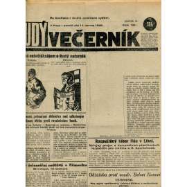 Rudý večerník (11.6.1928) - staré noviny, 1. republika