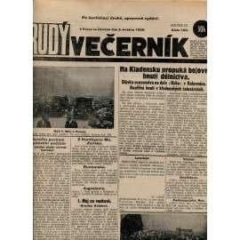 Rudý večerník (3.5.1928) - staré noviny, 1. republika
