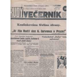 Rudý večerník (9.6.1928) - staré noviny, 1. republika