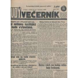 Rudý večerník (31.7.1928) - staré noviny, 1. republika
