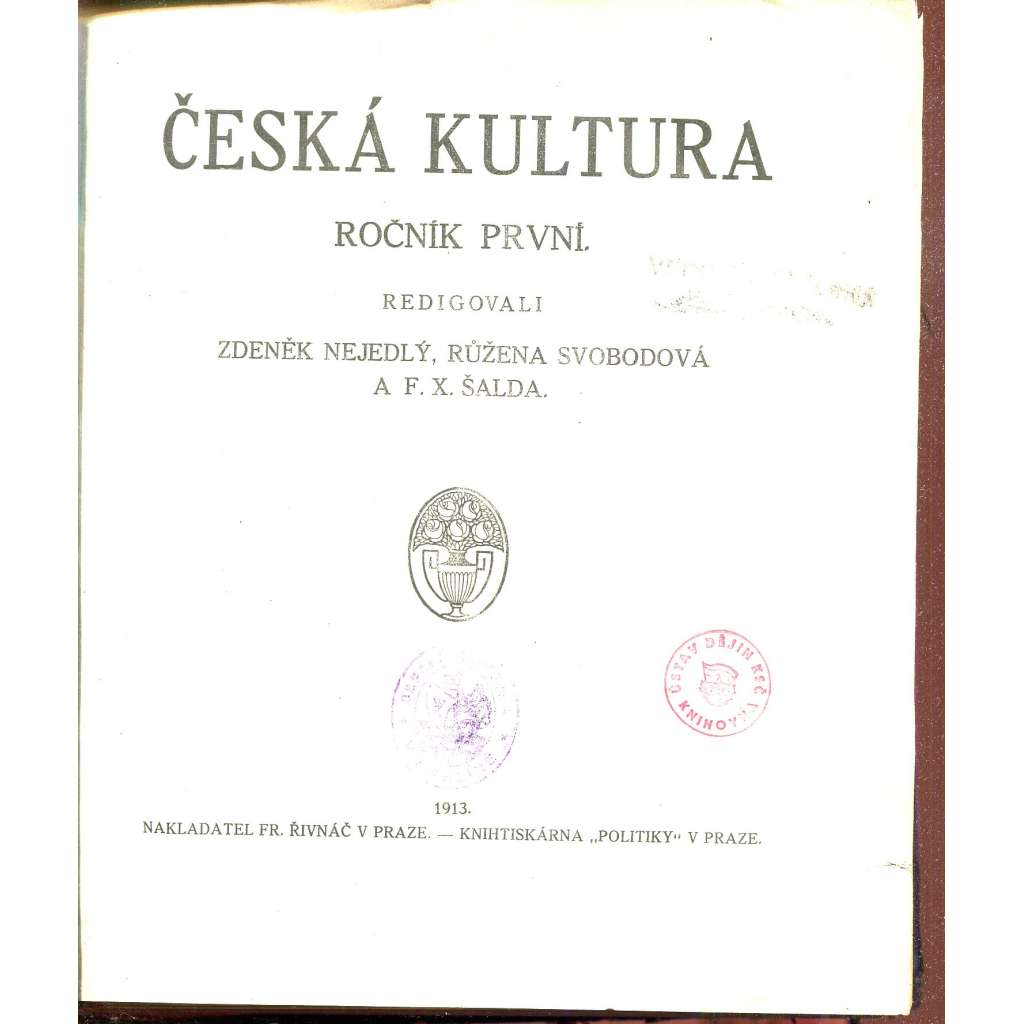 Česká kultura, I. ročník 1912/1913 (časopis)